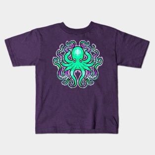 Octopus green and purple Kids T-Shirt